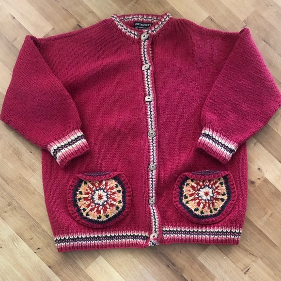 Sweaters - Women’s PHILOSOPHER’s Ontario Wool Hand Knit Granny Square Cardigan Size L/XL
